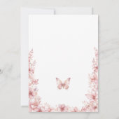 Invitation Baisers de papillon Anniversaire Fête rose papillo (Dos)