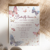 Invitation Baisers de Papillon Baby Shower Pastel