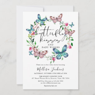 Invitation Baisers de papillon Fleurs sauvages Baby Shower Fl
