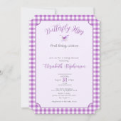 Invitation Baisers de papillon violet Baby Wishes Baby Shower (Devant)
