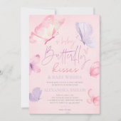 Invitation Baisers de papillon voeux élégants chics stylés (Devant)