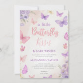 Invitation Baisers de papillon Vœux élégants classe chic et s (Devant)