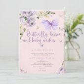 Invitation Baisers de papillon Vœux printemps été automne hiv (Debout devant)