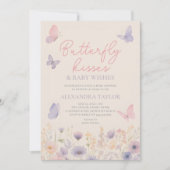 Invitation Baisers de papillon Vœux printemps été automne hiv (Devant)