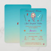 Invitation Baisers de sirènes et souhaits d'étoiles de mer| I (Devant / Derrière)