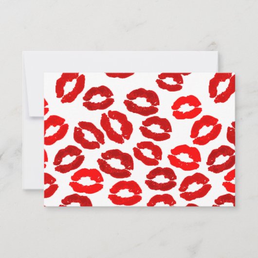 Invitation baisers lèvres empreinte de rouge à lèvres motif d (Devant)