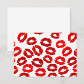 Invitation baisers lèvres empreinte de rouge à lèvres motif d (Devant / Derrière)
