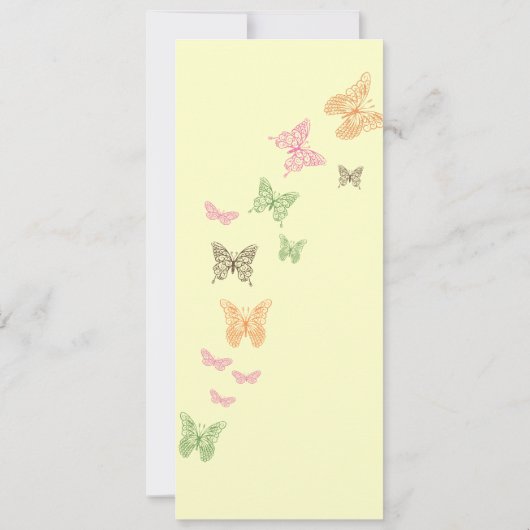 Invitation Baisers papillon Dîner de répétition jaune (Dos)