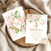 Invitation Baisers papillon et voeux d'anniversaire