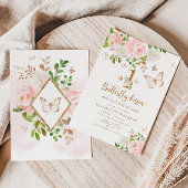 Invitation Baisers papillon et voeux d'anniversaire