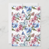 Invitation Baisers papillon fête d'anniversaire (Dos)