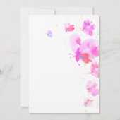 Invitation Baisers Papillon Gras Rose Chic Bébé Fille Douche (Dos)