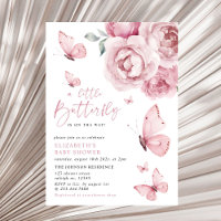 Baisers papillon rose florale Baby shower fille