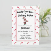 Invitation Baisers sucres de canne et voeux d'anniversaire (Debout devant)