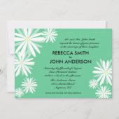 Invitation Baisson blanc rétro sur Mariage vert (Devant)