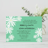 Invitation Baisson blanc rétro sur Mariage vert (Debout devant)