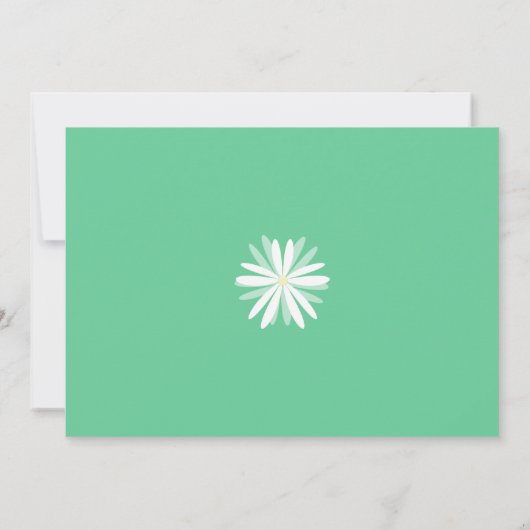 Invitation Baisson blanc rétro sur Mariage vert (Dos)