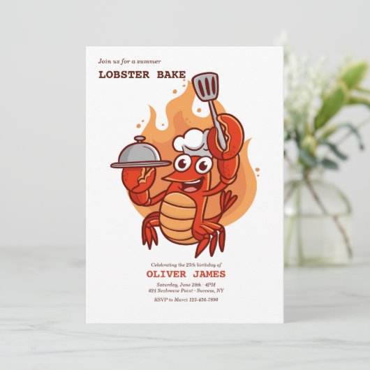 Invitation Bake au homard (Debout devant)