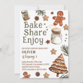 Invitation Bake Share Enjoy Christmas Birthday  Party (Devant)