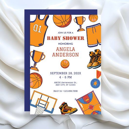 Invitation Baketball baby shower