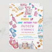 Invitation Baking Anniversaire Fille Cuisine (Devant / Derrière)