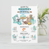 Invitation Baking Anniversaire Fille Cuisine Anniversaire Fêt (Debout devant)