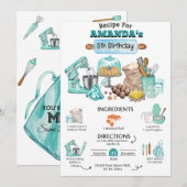 Invitation Baking Anniversaire Fille Cuisine Anniversaire Fêt (Devant / Derrière)