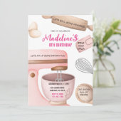 Invitation Baking Anniversaire Fille Cuisine Anniversaire Fêt (Debout devant)