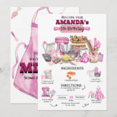 Invitation Baking Anniversaire Fille Cuisine Anniversaire Fêt (Devant / Derrière)