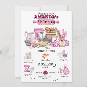 Invitation Baking Anniversaire Fille Cuisine Anniversaire Fêt