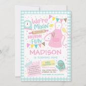 Invitation Baking Anniversaire Fille Cuisine Anniversaire Fêt (Devant)