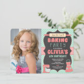 Invitation Baking gâteau fête d'anniversaire décorer la photo (Debout devant)