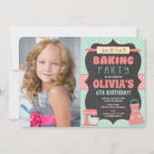 Invitation Baking gâteau fête d'anniversaire décorer la photo (Devant)