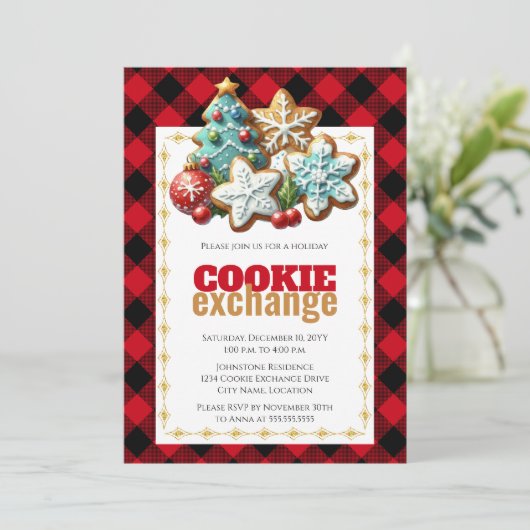 Invitation Baking Holiday Cookie Exchange (Debout devant)