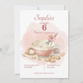 Invitation Baking Party Birthday Girls | Elegant Soft Pastel (Devant)