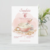 Invitation Baking Party Birthday Girls | Elegant Soft Pastel (Debout devant)