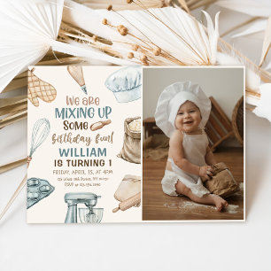 Invitation Baking Party Boy Kids Cuisine Anniversaire Photo
