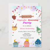 Invitation Baking party girl décorant fête d'anniversaire, (Devant)