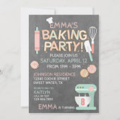 Invitation Baking Party Lettres biscuits Anniversaire (Devant)