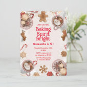 Invitation Baking Spirit Bright Christmas Cookie Birthday (Debout devant)