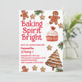 Invitation Baking Spirit Bright Christmas Cookie Birthday (Debout devant)