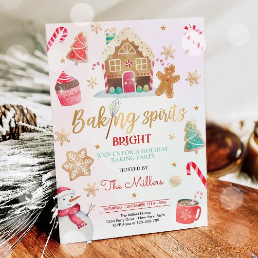 Invitation Baking Spirit Bright Fête de Noël Bake