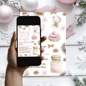 Invitation Baking Spirit Bright Pastel Pink Cookie Exchange
