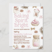 Invitation Baking Spirit Bright Pastel Pink Cookie Exchange (Devant)