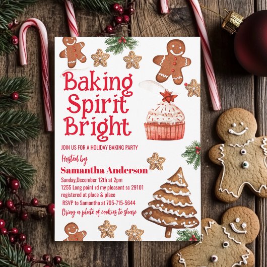 Invitation Baking Spirit | Échange de cookies de Noël