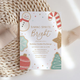Invitation Baking Spirits Bright Christmas Cookies Exchange