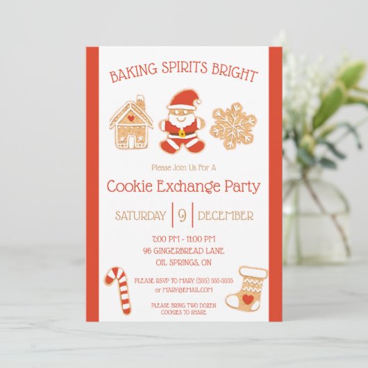 Invitation Baking Spirits Bright, Cookie Exchange Party (Debout devant)