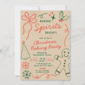 Invitation Baking Spirits Bright | Fête d'échange de biscuits (Devant)