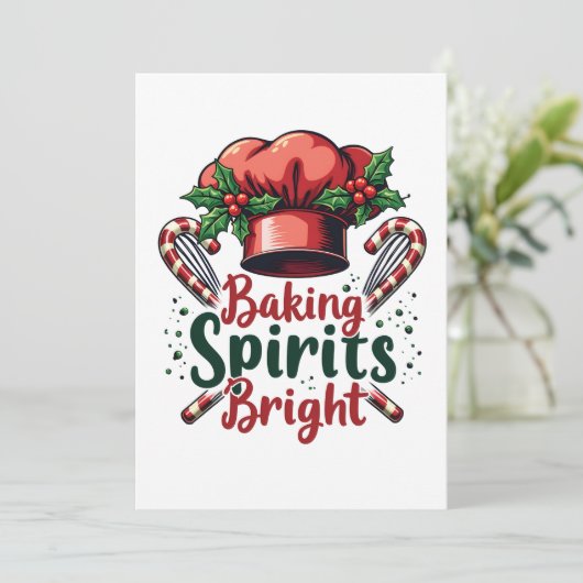 Invitation Baking Spirits Bright Funky Baking Chef Baker (Debout devant)