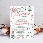 Invitation Baking Spirits Bright | Holiday Cookie Swap Party